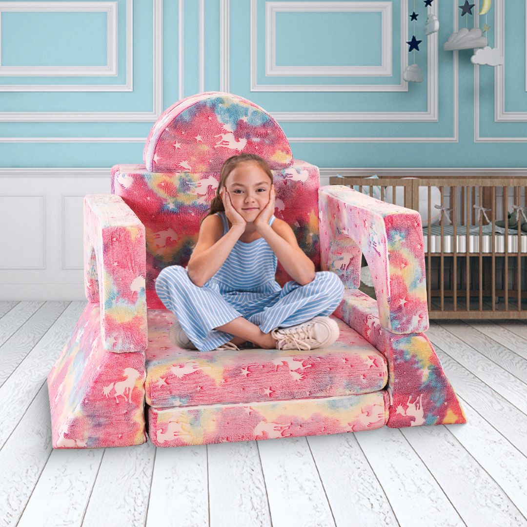 Modulare Kinderspielcouch - 10 Teile, waschbare Bezüge, zertifiziert