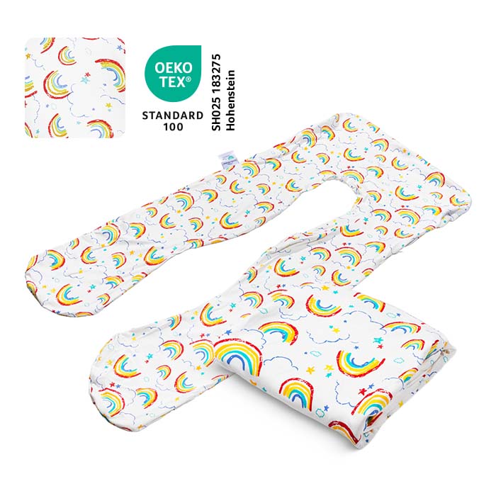 Ersatzbezug für Kinderkissen - Baumwolle (Regenbogen)