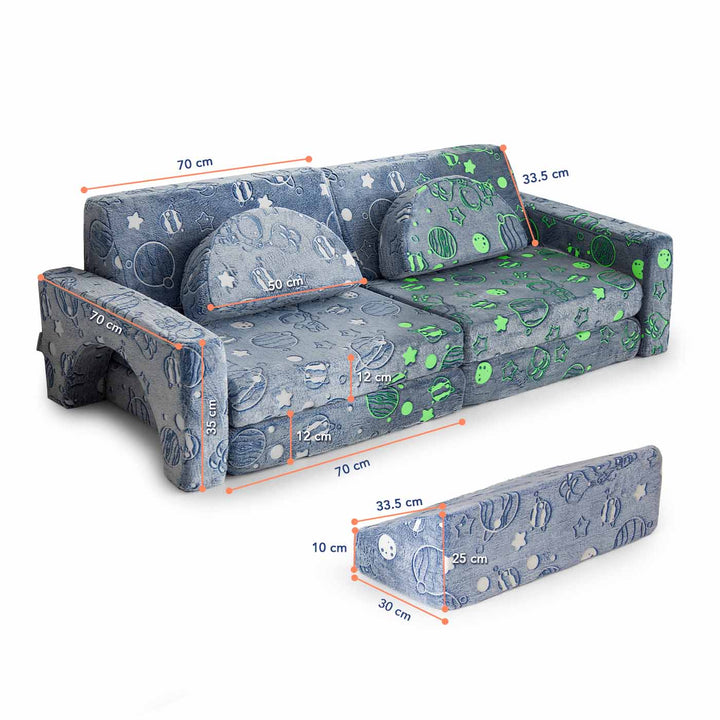 Play sofa for children - 10-piece set for sleeping and play area