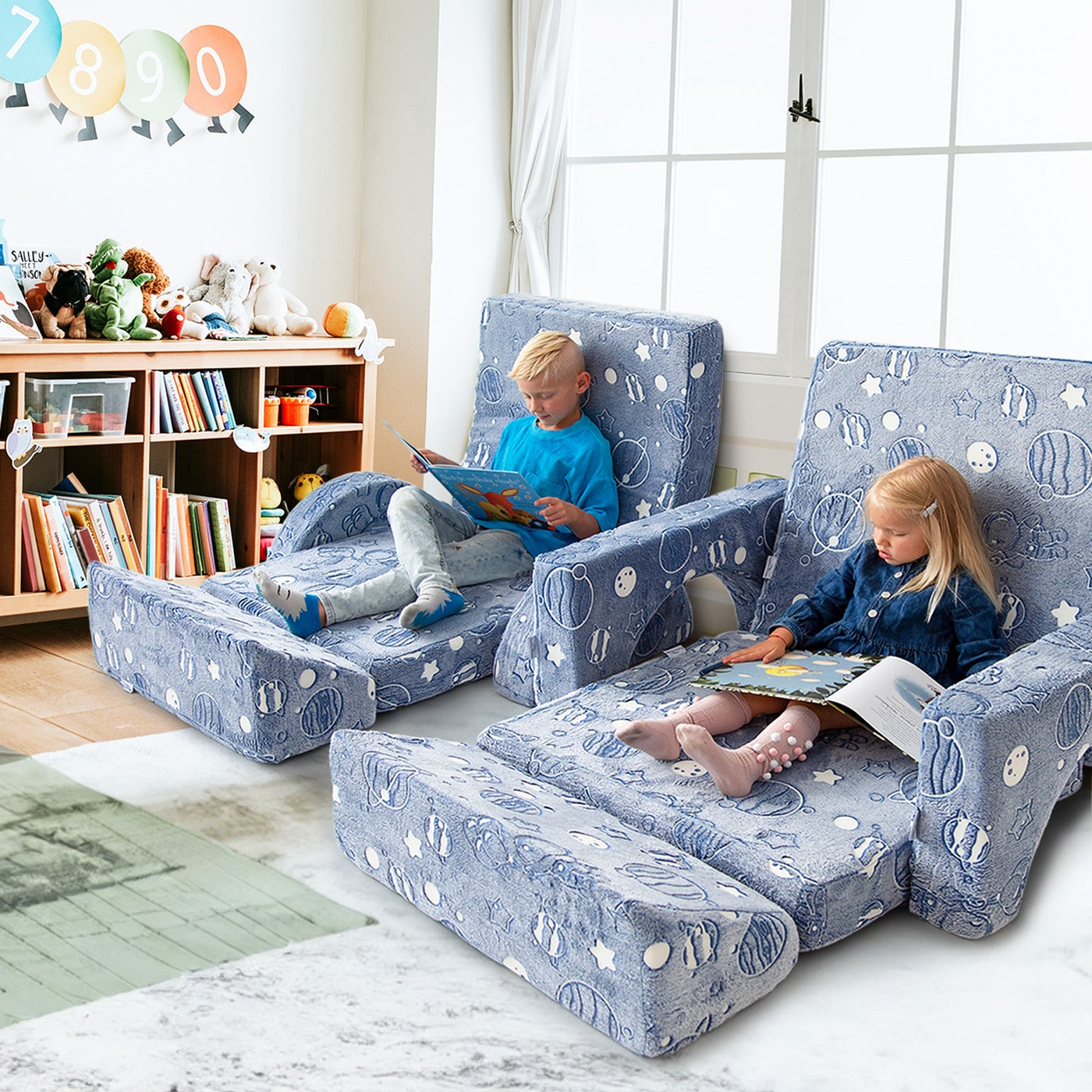 Play sofa for children 10 piece set for sleeping and playing KomfortKissen