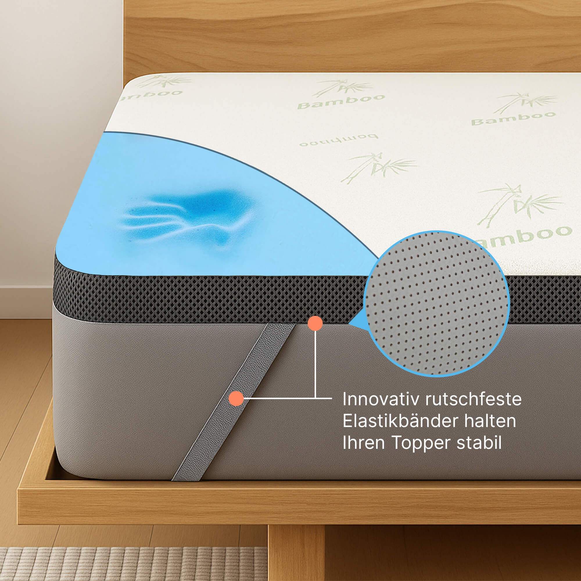Premium Comfort Mattress Topper with Gel Memory Foam for Pressure Relief and Cooling