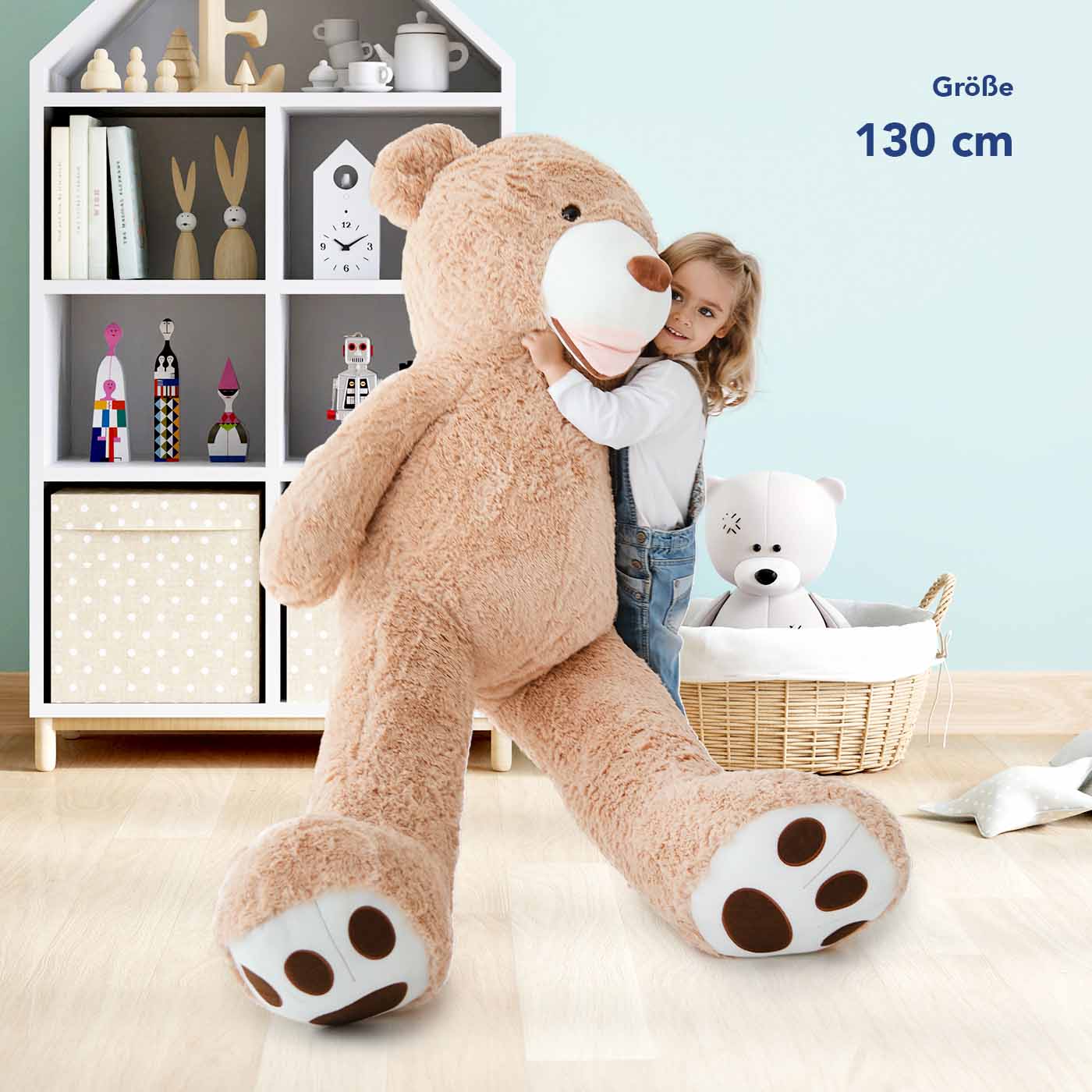 Big brown stuffed teddy bear on sale