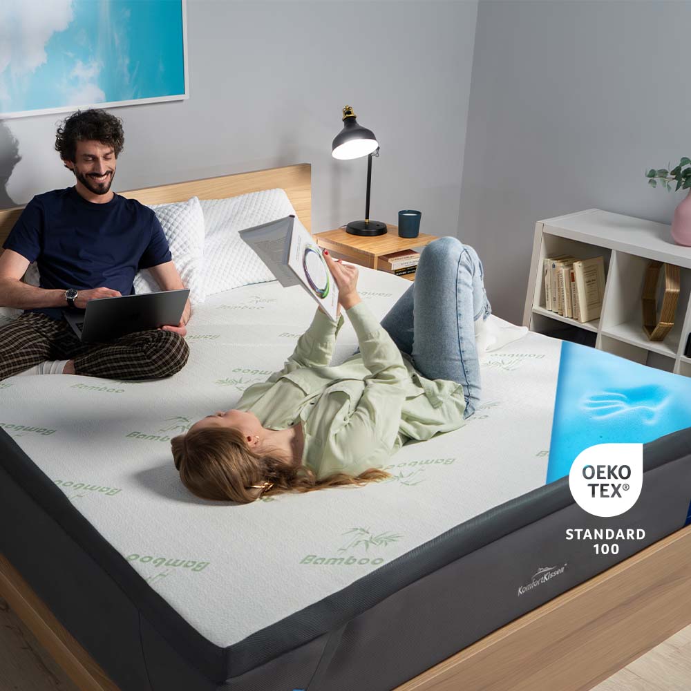 Premium Komfort Materac Nawierzchniowy - Nakładka na Materac z żelową pianką pamięci kształtu